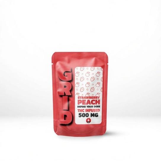 GRID – STRAWBERRY PEACH 500MG THC GUMMIES