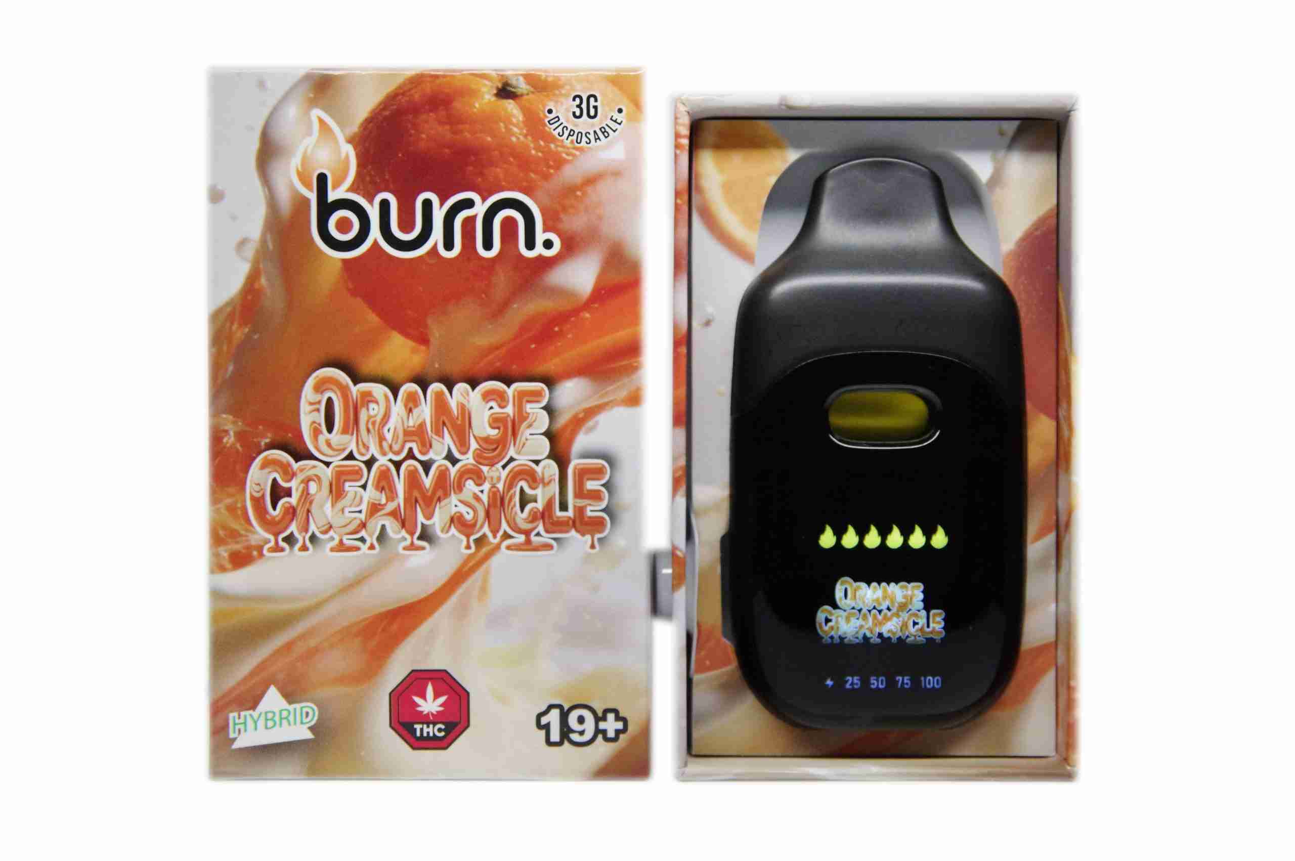 Burn 3 Gram – LCD Disposable – Orange Creamsicle (Hybrid)