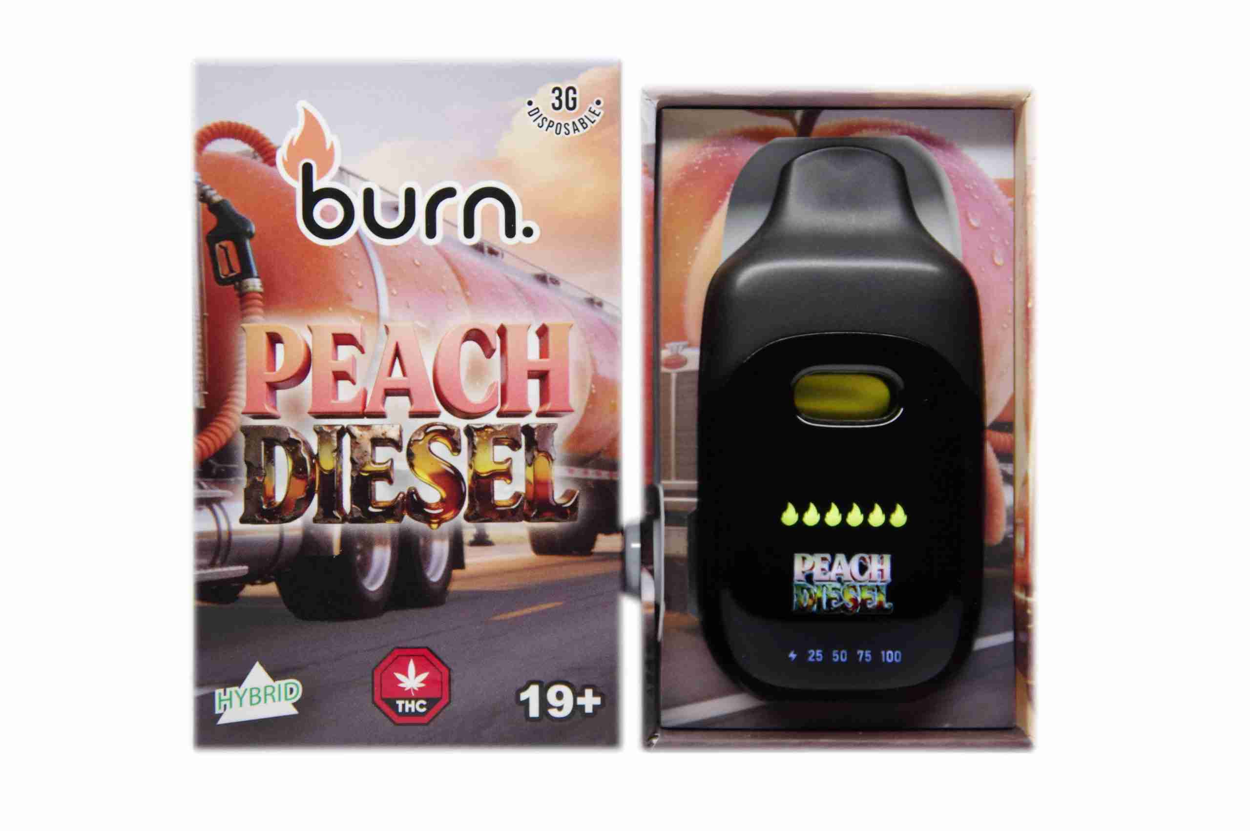 Burn 3 Gram – LCD Disposable – Peach Diesel (Hybrid)